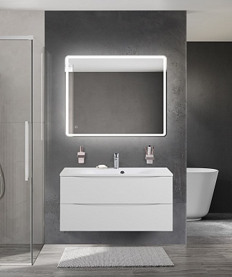 Тумба с раковиной подвесная BelBagno MARINO 100 Bianco Opaco, раковина белая BB1000/450-LV-MR-FT