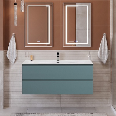 Тумба с раковиной подвесная BelBagno KRAFT 120 Голубой Матовый, раковина BB-8099-120