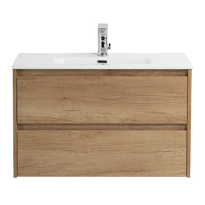 Тумба с раковиной подвесная BelBagno KRAFT 39 80 Rovere Nebrasca Nature, раковина белая