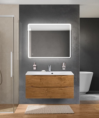 Тумба с раковиной подвесная BelBagno MARINO 100 Rovere Nature, раковина белая BB1000/450-LV-MR-FT