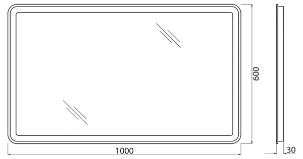 Зеркало BelBagno SPC-MAR-1000-600-LED-BTN