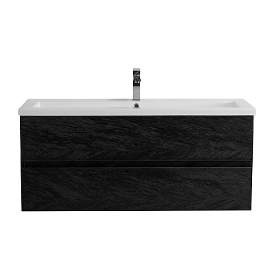 Тумба с раковиной подвесная CEZARES MOLVENO 46 120 Nero, раковина белая  CZR-8070-120