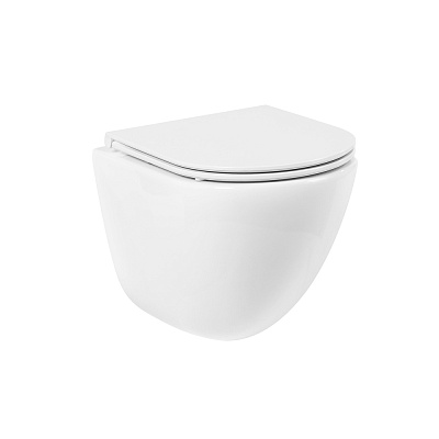 Унитаз подвесной безободковый BelBagno AMANDA BB051CHR с сиденьем BB870SC