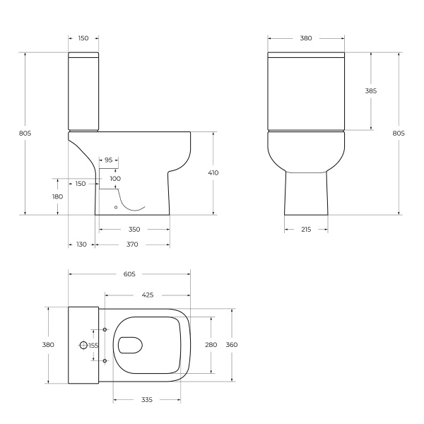 Унитаз-компакт безободковый с сиденьем BelBagno АВРОРА (AURORA) BB8604CPR/SC