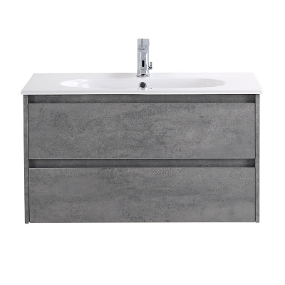 Тумба с раковиной подвесная BelBagno KRAFT 80 Cemento Grigio, раковина белая