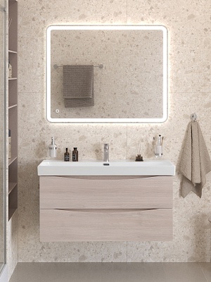 Тумба с раковиной подвесная BelBagno MARINO-CER-N 100 Rovere Grigio, раковина BB-8078-100