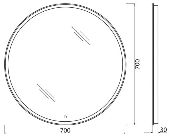 Зеркало BelBagno SPC-RNG-700-LED-TCH