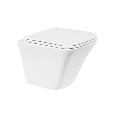 Унитаз подвесной безободковый BelBagno MARMI BB052CHR с сиденьем BB2322SC