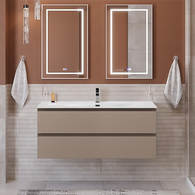 Тумба с раковиной подвесная BelBagno KRAFT 120 Бежевый матовый, раковина BB-8099-120