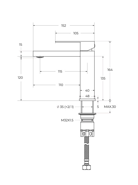 Смеситель для раковины BelBagno KRAFT-LVM-IN-W0