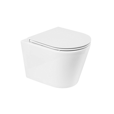 Унитаз подвесной безободковый BelBagno FLAY-R BB053CHR с сиденьем BB870SC