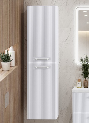 Шкаф подвесной BelBagno DUE-1500-2A-SC-BL-P Bianco Lucido, ручки белые