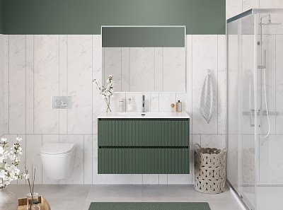 Тумба с раковиной подвесная BelBagno UNO 100 Еловый Матовый, раковина BB-8099-100
