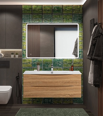 Тумба с раковиной подвесная BelBagno MARINO-CER-N 120 Rovere Bianco, раковина белая