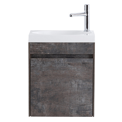 Тумба с раковиной подвесная с дверкой BelBagno PIETRA MINI 46-L Stone, раковина белая