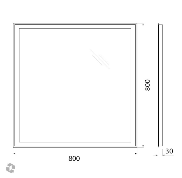 Зеркало BelBagno SPC-GRT-800-800-LED-BTN