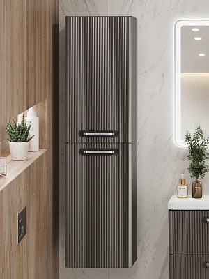 Шкаф подвесной BelBagno DUE-1500-2A-SC-GM-P Оружейная сталь, ручки - Хром полированный