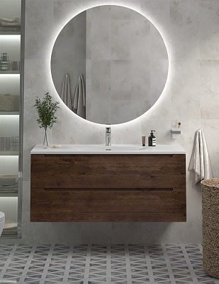 Тумба с раковиной подвесная BelBagno ETNA 120 Rovere Moro, раковина белая BB-8099-120