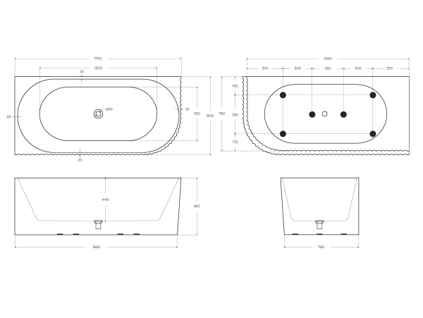 Акриловая ванна BelBagno BB714-1700-800-L