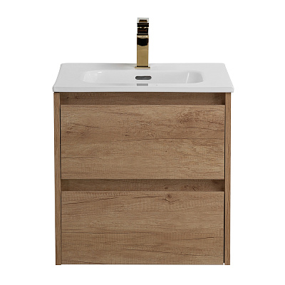 Тумба с раковиной подвесная BelBagno KRAFT 50 Rovere Nebrasca Nature, раковина белая
