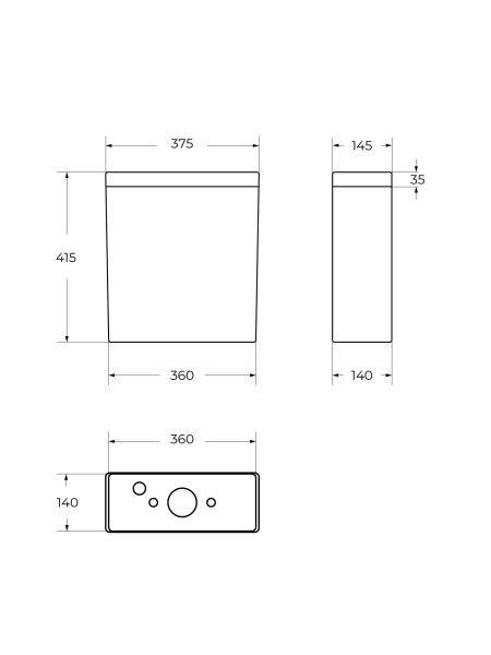 Бачок CEZARES STYLUS-TOR CZR-538-T