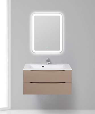 Тумба с раковиной подвесная BelBagno MARINO 90 Cappuccino Lucido, раковина белая