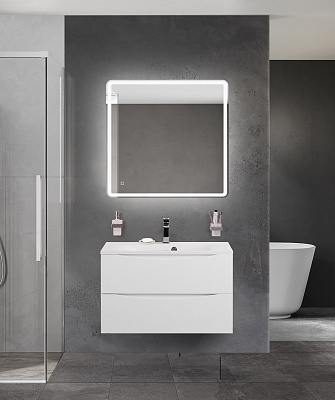 Тумба с раковиной подвесная BelBagno MARINO 80 Bianco Lucido, раковина белая BB800/450-LV-MR-FT
