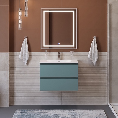 Тумба с раковиной подвесная BelBagno KRAFT 60 Голубой Матовый, раковина BB-8099-60