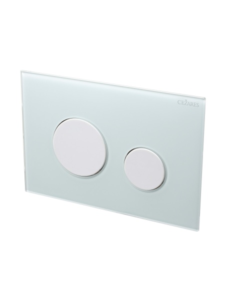 LUX-GB-BIO-C Кнопка смыва CEZARES LUX, Белое стекло, белый матовый — фото 3