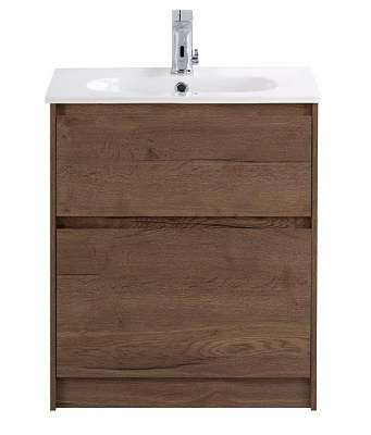 Тумба с керамической раковиной напольная BelBagno KRAFT 60 Rovere Tabacco, раковина BB1923-600 белая