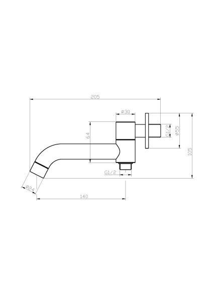 Излив для ванны BelBagno ANCONA  ANCONA-BCA-CRM