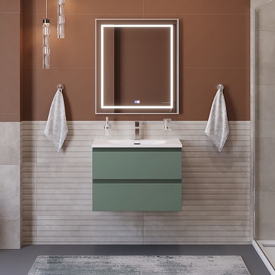 Тумба с раковиной подвесная BelBagno KRAFT 60 Еловый Матовый, раковина BB-8099-60