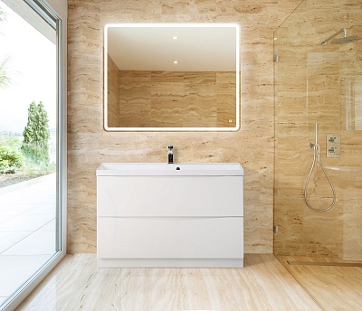 Тумба с раковиной напольная BelBagno MARINO 90 Bianco Lucido, раковина белая
