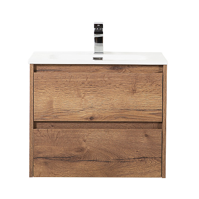 Тумба с раковиной подвесная BelBagno KRAFT 60 Rovere Tabacco, раковина белая