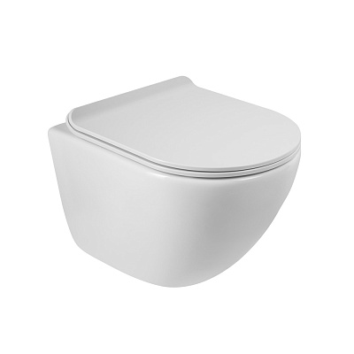 Унитаз подвесной безободковый BelBagno AMANDA BB051CHR с сиденьем BB901SC