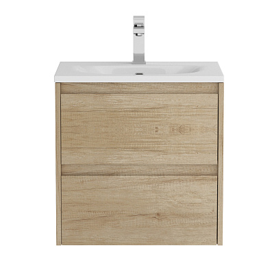 Тумба с раковиной подвесная BelBagno KRAFT 39 50 Rovere Nebrasca Nature, раковина белая BB-8099-3-50