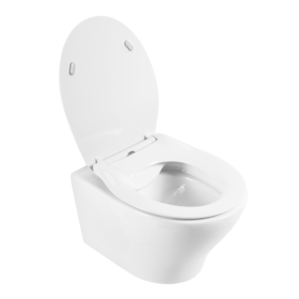 Унитаз подвесной безободковый BelBagno ACQUA BB340CHR с сиденьем BB2020SC