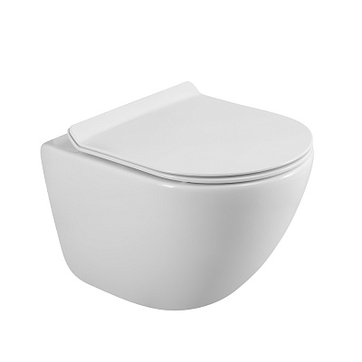 Унитаз подвесной безободковый BelBagno AMANDA BB051CHR с сиденьем BB076SC