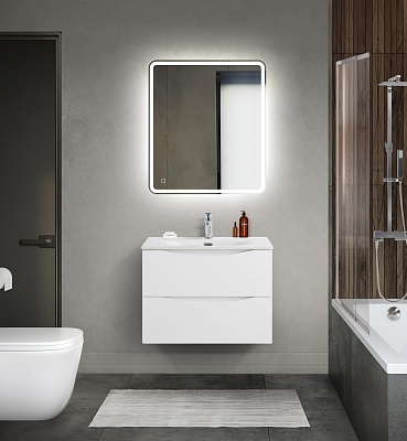Тумба с раковиной подвесная BelBagno MARINO-CER-MINI 70 Bianco Lucido, раковина белая
