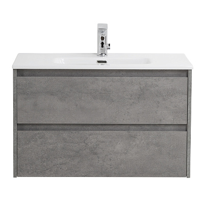 Тумба с раковиной подвесная BelBagno KRAFT 39 80 Cemento Grigio, раковина белая