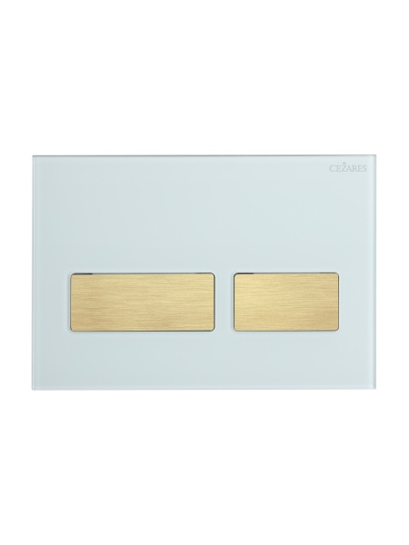 CEZARES LUX-GB-2-BORO Кнопка смыва CEZARES LUX, Белое стекло, брашированное золото