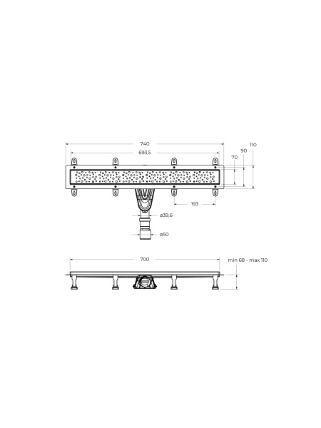 Душевой лоток CEZARES ДВИЖЕНИЕ (SLIDER) SLIDER-LD-70-Cr