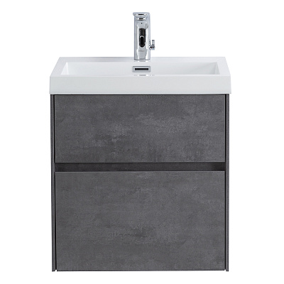 Тумба с раковиной подвесная BelBagno PIETRA MINI 50AS Stucco Cemento, раковина белая