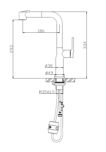 Смеситель для кухни BelBagno BB-LAM60-NERO