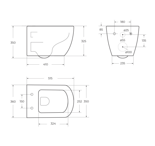 Унитаз подвесной безободковый BelBagno CARINA BB514CHR с сиденьем BB5046SC
