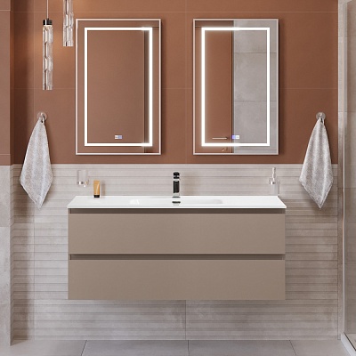Тумба с раковиной подвесная BelBagno KRAFT 120 Бежевый матовый, раковина BB1200ETL