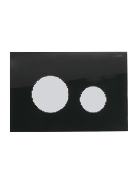 CEZARES LUX-GN-01-C Кнопка смыва CEZARES LUX черное стекло, клавиши хром (пластик)