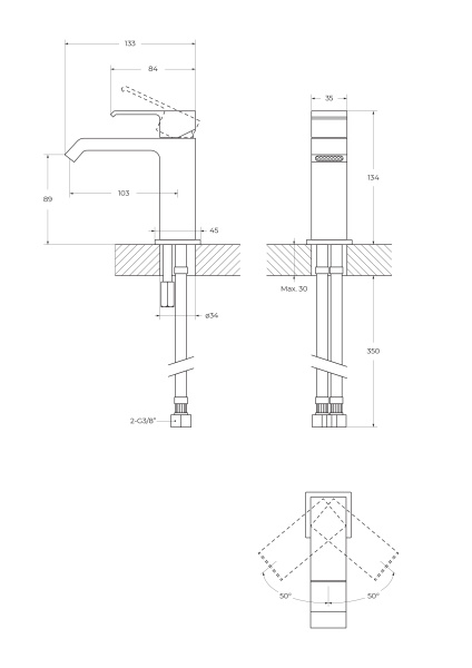 PORTA-LS1-SS Смеситель для раковины однорычажный, с донным клапаном, исполнение sunset — фото 2