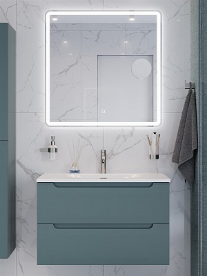 Тумба с раковиной подвесная BelBagno ЭТНА (ETNA) 90 Голубой Матовый, раковина BB-8099-90
