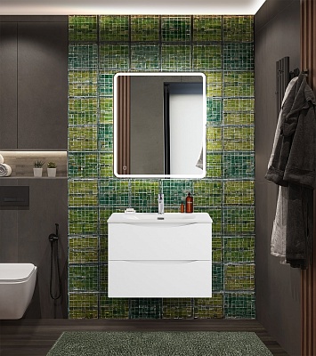 Тумба с раковиной подвесная BelBagno MARINO-CER-N 70 Bianco Opaco, раковина белая